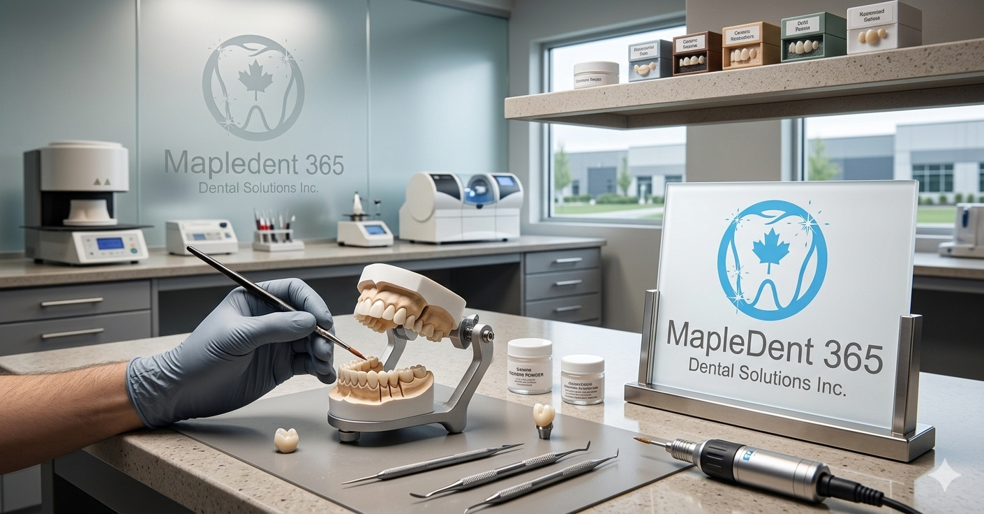 Intérieur du laboratoire dentaire Mapledent 365 à Ville Mont-Royal